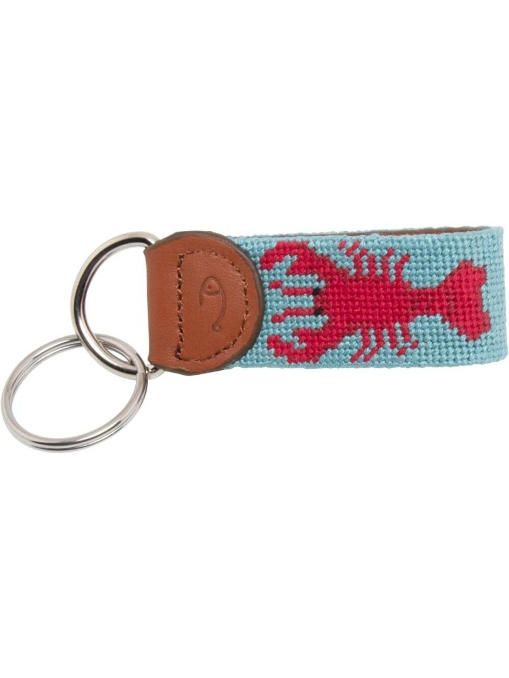 Hand-Stitched Leather Needlepoint Key Fob | Unique Key Chain Accessory - Picture 2 of 6
